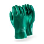 HEAVY DUTY GREEN PVC GLOVES 27CM