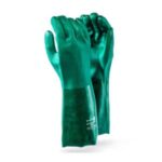 HEAVY DUTY GREEN PVC GLOVES 40CM